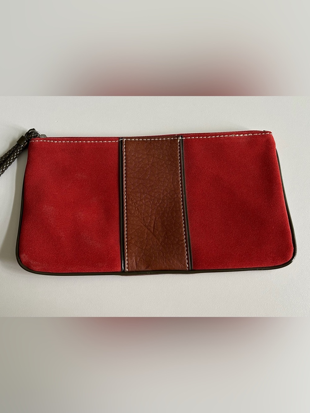Loft Red & Brown Wristlet
